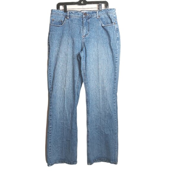 Faded Glory Bootcut Jeans Women’s 16W Light Wash High Rise Retro Stretch Denim - Picture 1 of 4